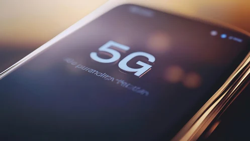 Smartphone screen displaying 5G network status indicator.