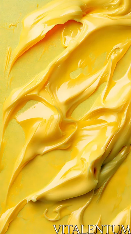 Yellow viscous substance spread in thick irregular strokes.