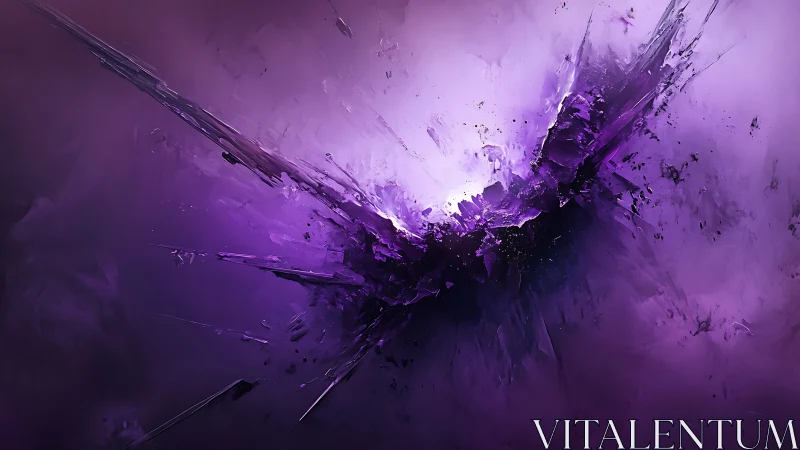 Intense purple energy burst in abstract digital space.