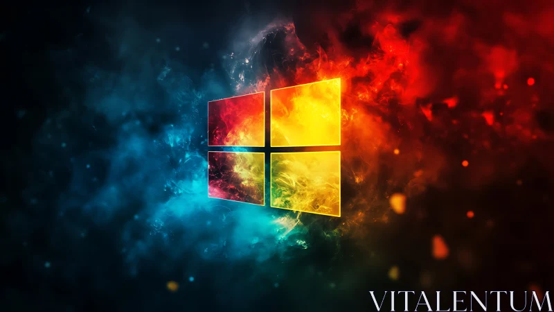 Neon nebula window igniting a cosmic splash of color.