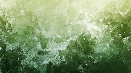 Abstract Green and White Watercolor Texture Background Art.