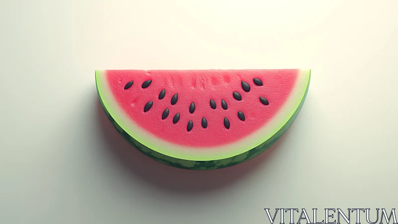 Watermelon slice render on plain light background.
