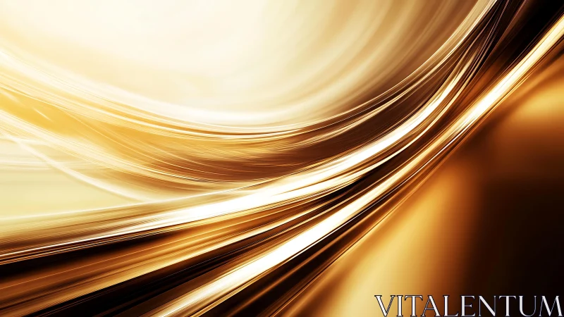 Golden Abstract Light Streaks Flowing in Dynamic Digital Art.