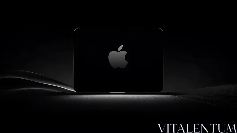 Backlit laptop silhouette emphasizes minimalist industrial form