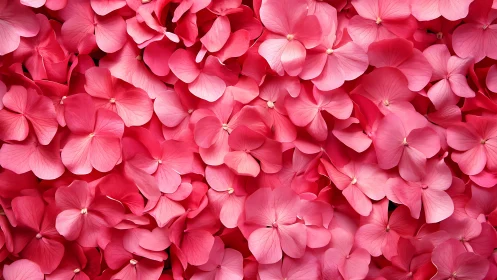 Pink Clustered Flower Petals Close-up Shot.
