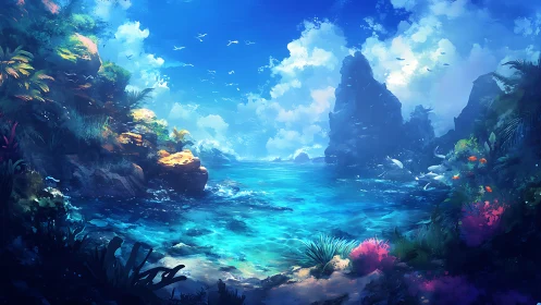 Dreamy Tropical Lagoon Where Nature Meets Wonder.