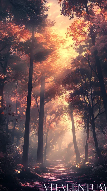 Golden Cathedral: Where Amber Light Breathes Through Ancient Forest.