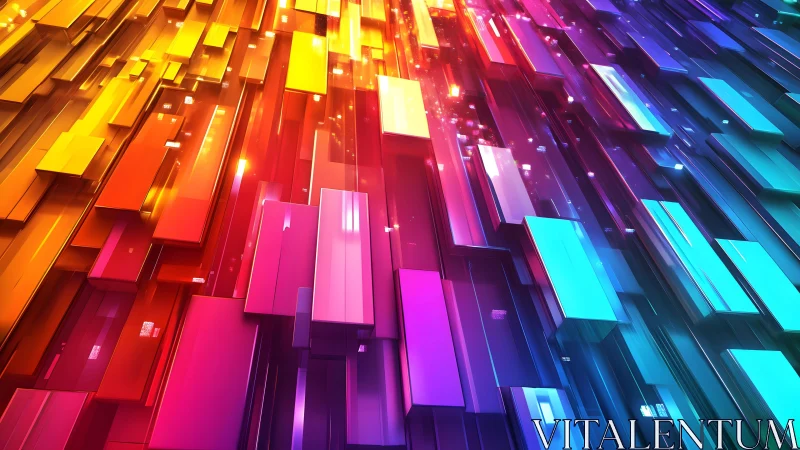 Vibrant 3D Rectangular Blocks in a Futuristic Abstract Digital Style.