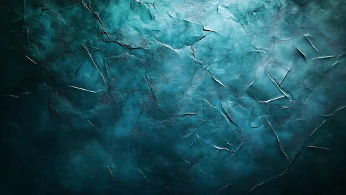 Textured turquoise cracked surface with uneven lighting.