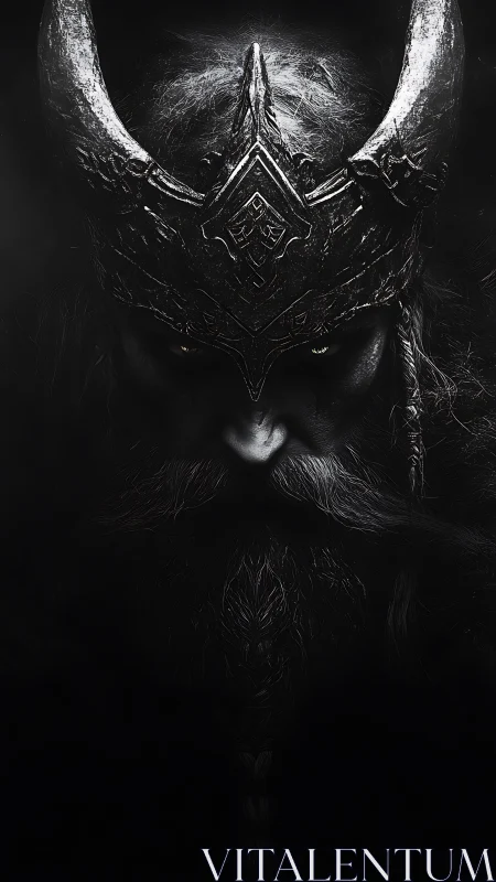Shadowed Viking king watching quietly from the darkness.