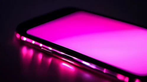 Neon LED Light Source Glowing Bright Magenta