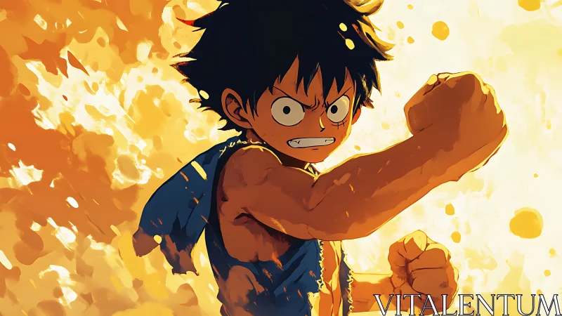 Fiery young fighter ready to leap into bold adventure.