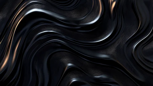 Liquid black metal waves with copper reflective highlights.