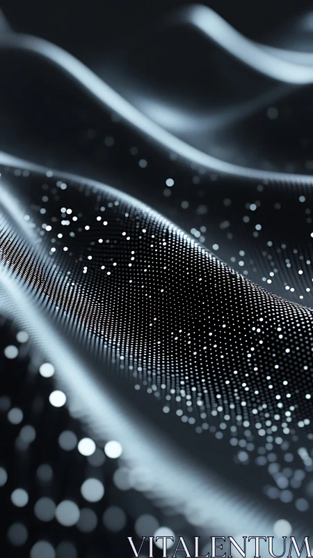 Parametric waveform mesh with luminous depth-of-field particles