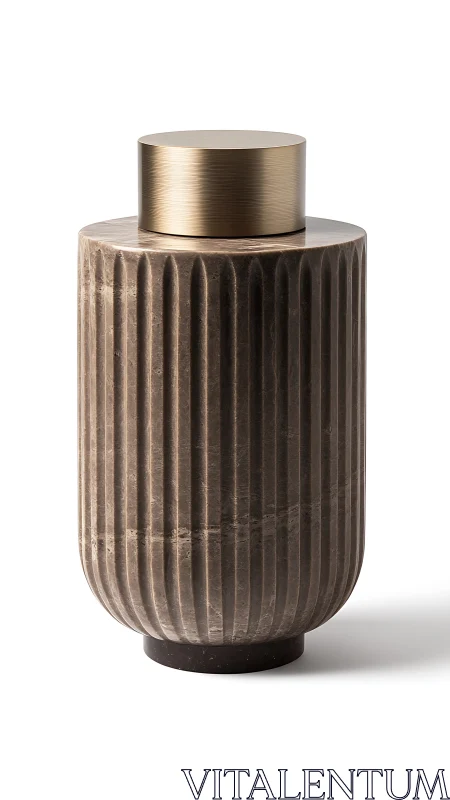 Marble column jar quietly crowns itself with brushed brass
