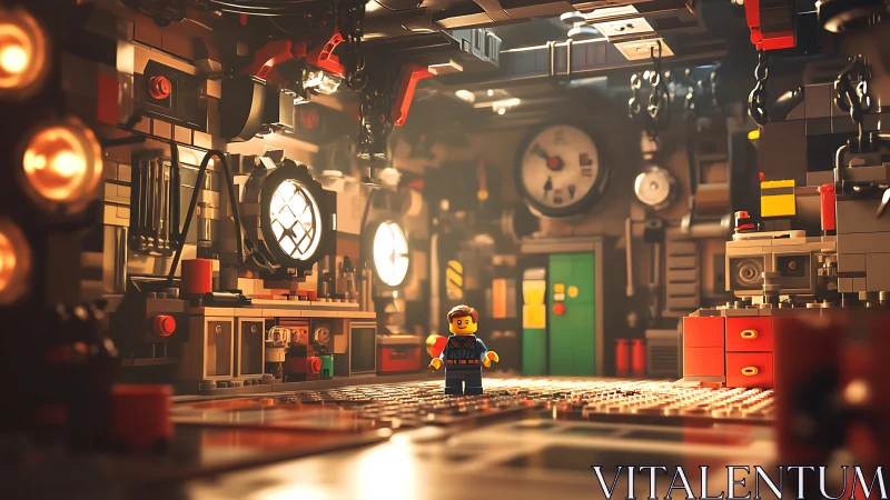 Cozy brick workshop world where one tiny builder dreams big.