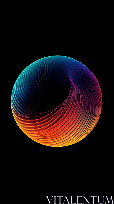 Radiant color vortex curls into a glowing circular embrace
