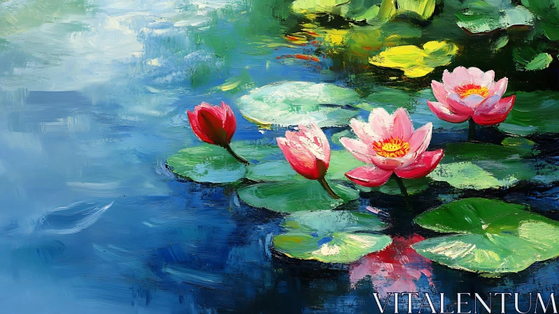 Lotus blossoms quietly rehearse sunlight on rippled water