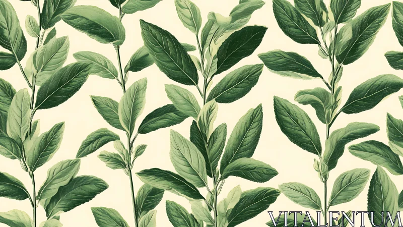 Botanical leaf tessellation with layered tonal foliage pattern.