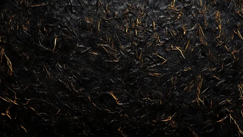 Textured black abstract surface with subtle golden streaks.