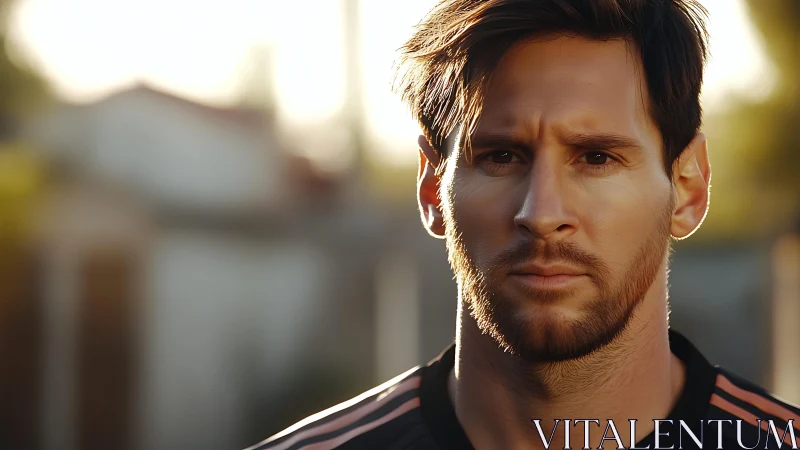 Sunlit focus crowns a determined athlete in warm haze