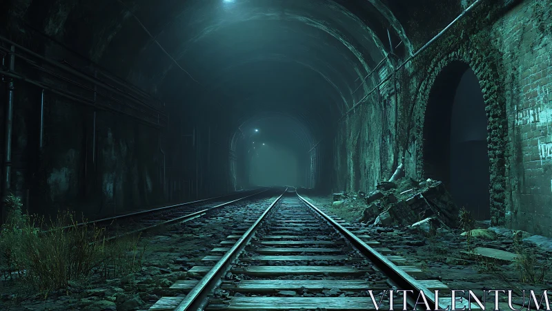 Misty railway tunnel invites a quiet walk toward soft light