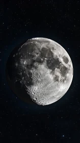 Moonlit craters glowing softly in a quiet starry sky.