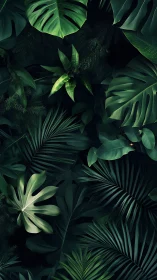 Midnight jungle leaves weaving a secret emerald labyrinth.