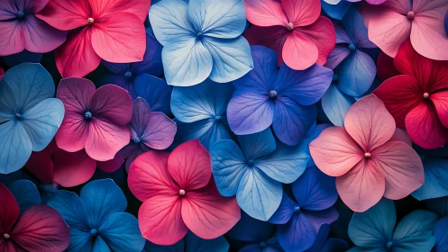 Overlapping Petal Cluster: Four-Petal Floral Geometry with Chromatic Stratification.