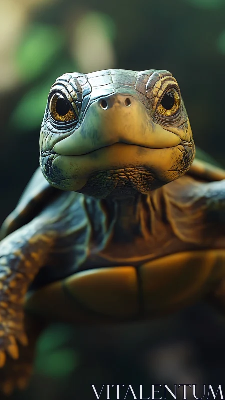 Curious turtle drifts close, sharing a calm underwater hello