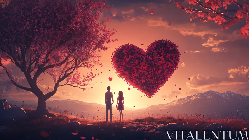 Two Hearts Beneath a Sunset Dream.