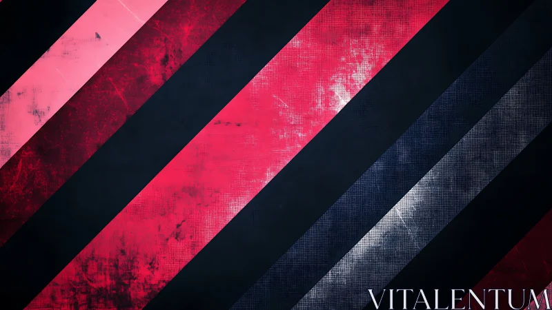 Bold diagonal stripes with textured neon and midnight tones.