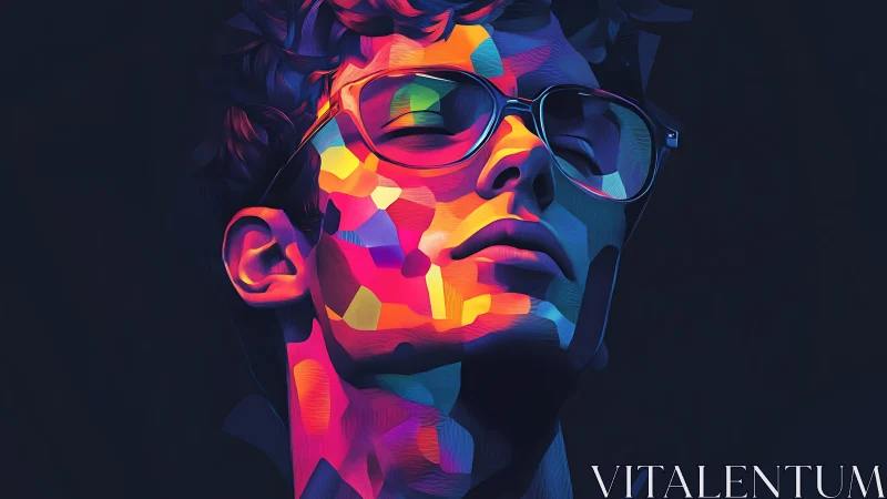 Dreamy neon portrait glowing with color and quiet confidence.