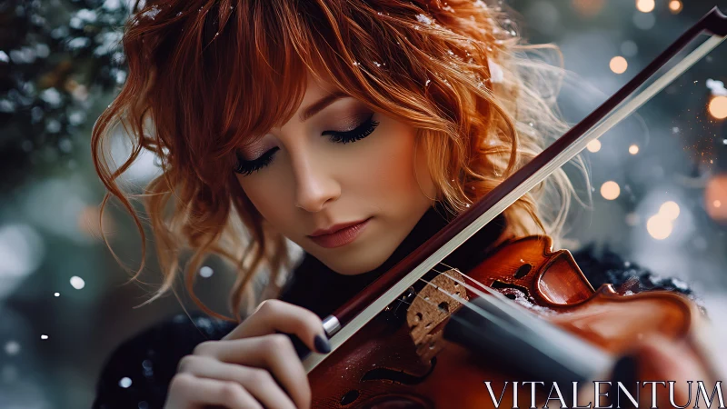 Winter serenade with a red haired violin daydreamer.