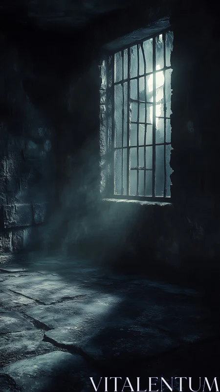 Moonlit prison window bleeding ghostly silver dusted hope.