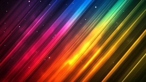 Prismatic diagonal light streaks with vibrant spectral gradients.