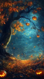 Jack-o&rsquo;-lantern moonwalk beneath a haunted ember canopy.