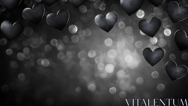 Monochromatic Heart Composition with Bokeh Depth.