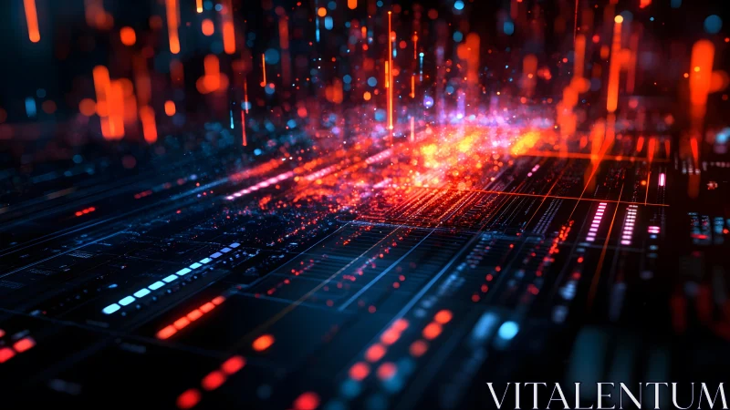 Futuristic Digital Data Stream in Neon Cyberpunk Aesthetic.