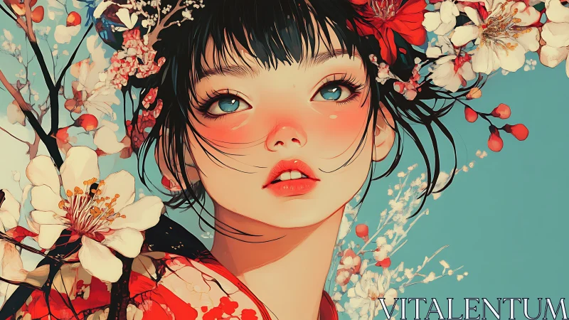 Blossom crowned daydreamer in a breeze of soft color.