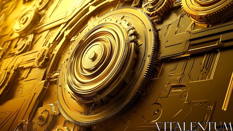 Golden clockwork cosmos of gears, light, and quiet motion.