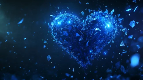 Luminous Digital Sphere Fracturing Into Geometric Fragments.