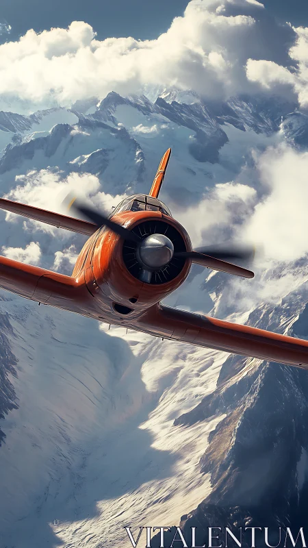 Cinematic photoreal aircraft over dynamic alpine valley shot.