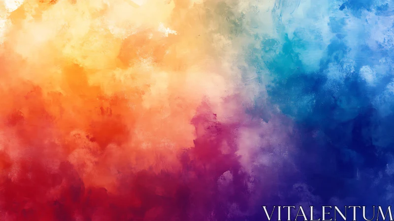 Soft rainbow clouds drifting through a painted dreamscape.