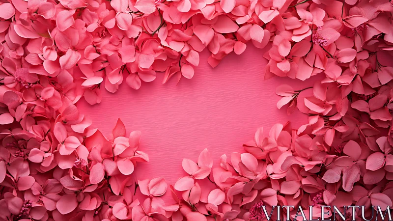 Pink Flower Petals Arranged Around Central Space.
