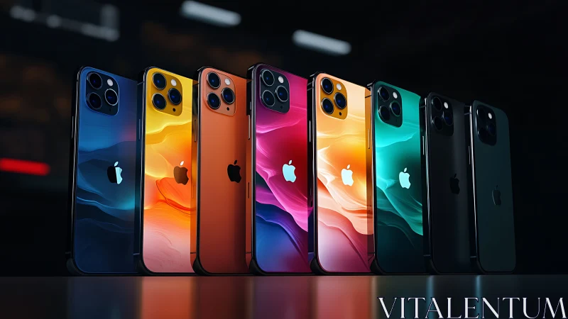 Gradient iPhone Lineup Display: Premium Mobile Color Spectrum.