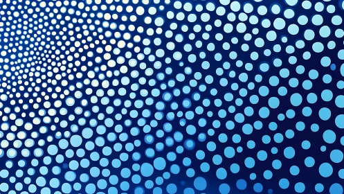 Abstract blue halftone dot pattern with dynamic gradient effect.