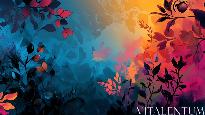 Twilight foliage stages a duel between ember and ocean light