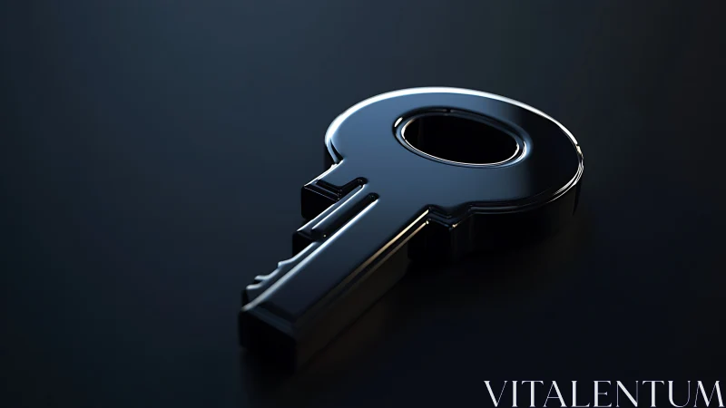 Polished Key Against Deep Blue Backdrop.