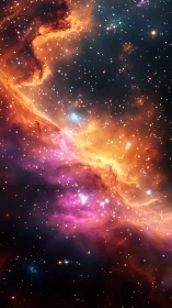 Stellar nebula field with dense star distribution in space.